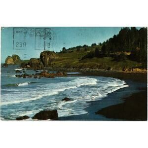 Del Norte Coast Rugged Redwood on Ocean's Edge on Picturesque Headlands Postcard